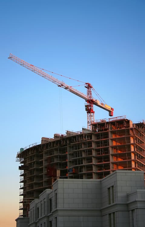 Tower crane at a construction site.